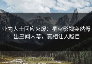 业内人士回应火爆：星空影视突然爆出丑闻内幕，真相让人瞠目