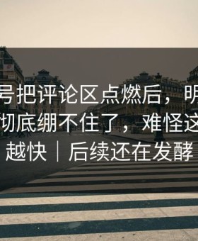 这个账号把评论区点燃后，明星黑料评论区彻底绷不住了，难怪这次越传越快｜后续还在发酵
