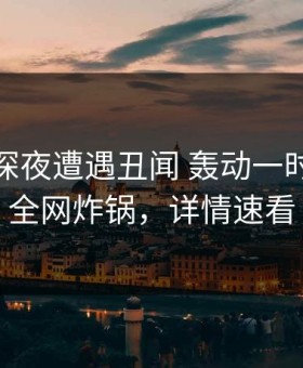明星在深夜遭遇丑闻 轰动一时，91网全网炸锅，详情速看