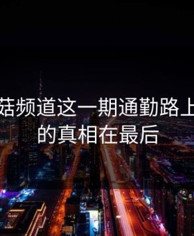 看完蘑菇频道这一期通勤路上，我真的真相在最后