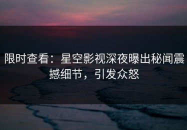限时查看：星空影视深夜曝出秘闻震撼细节，引发众怒