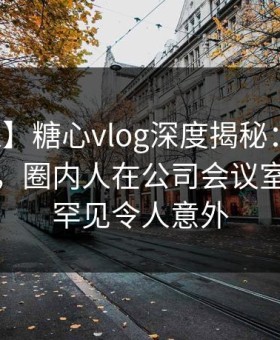 【独家】糖心vlog深度揭秘：丑闻风波背后，圈内人在公司会议室的角色罕见令人意外