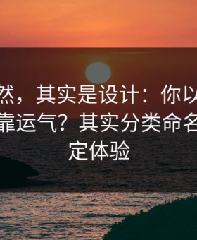 看似偶然，其实是设计：你以为51视频网站靠运气？其实分类命名早就决定体验